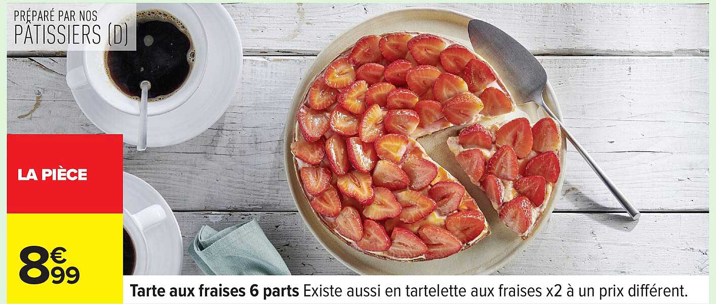 Tarte aux fraises 6 parts