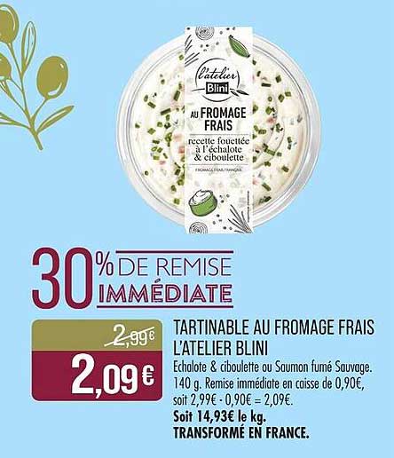 TARTINABLE AU FROMAGE FRAIS L’ATELIER BLINI