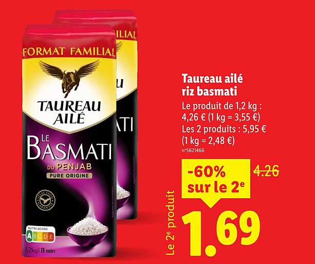 Taureau ailé riz basmati