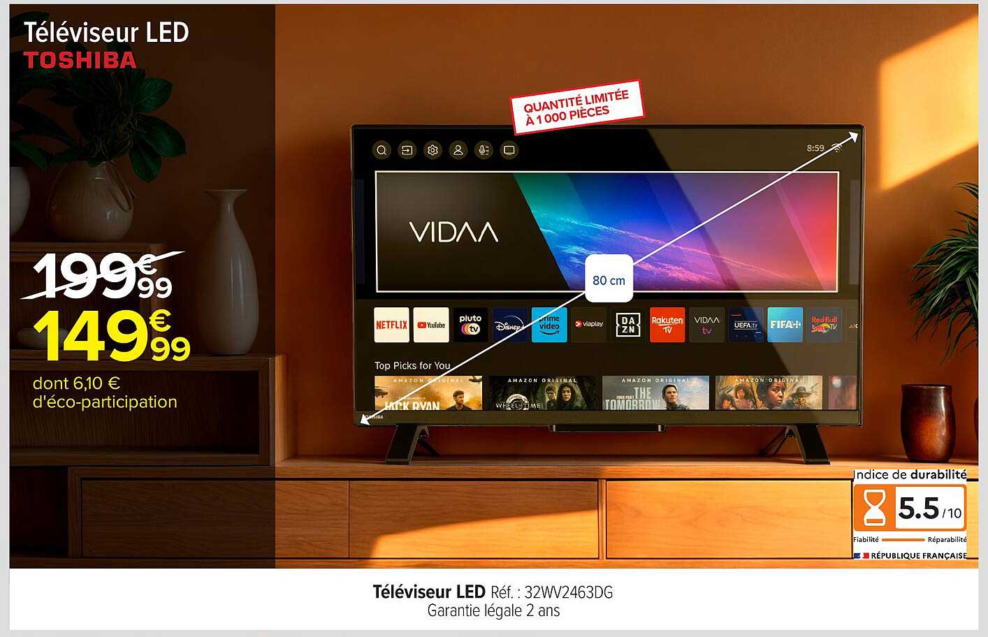 Téléviseur LED TOSHIBA