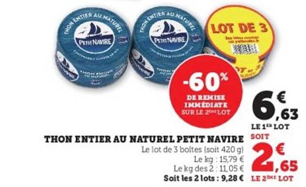 THON ENTIER AU NATUREL PETIT NAVIRE