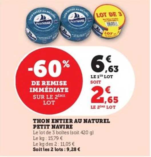 THON ENTIERS AU NATUREL PETIT NAVIRE