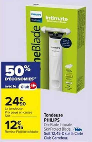 Tondeuse PHILIPS OneBlade Intimate SkinProtect Blade