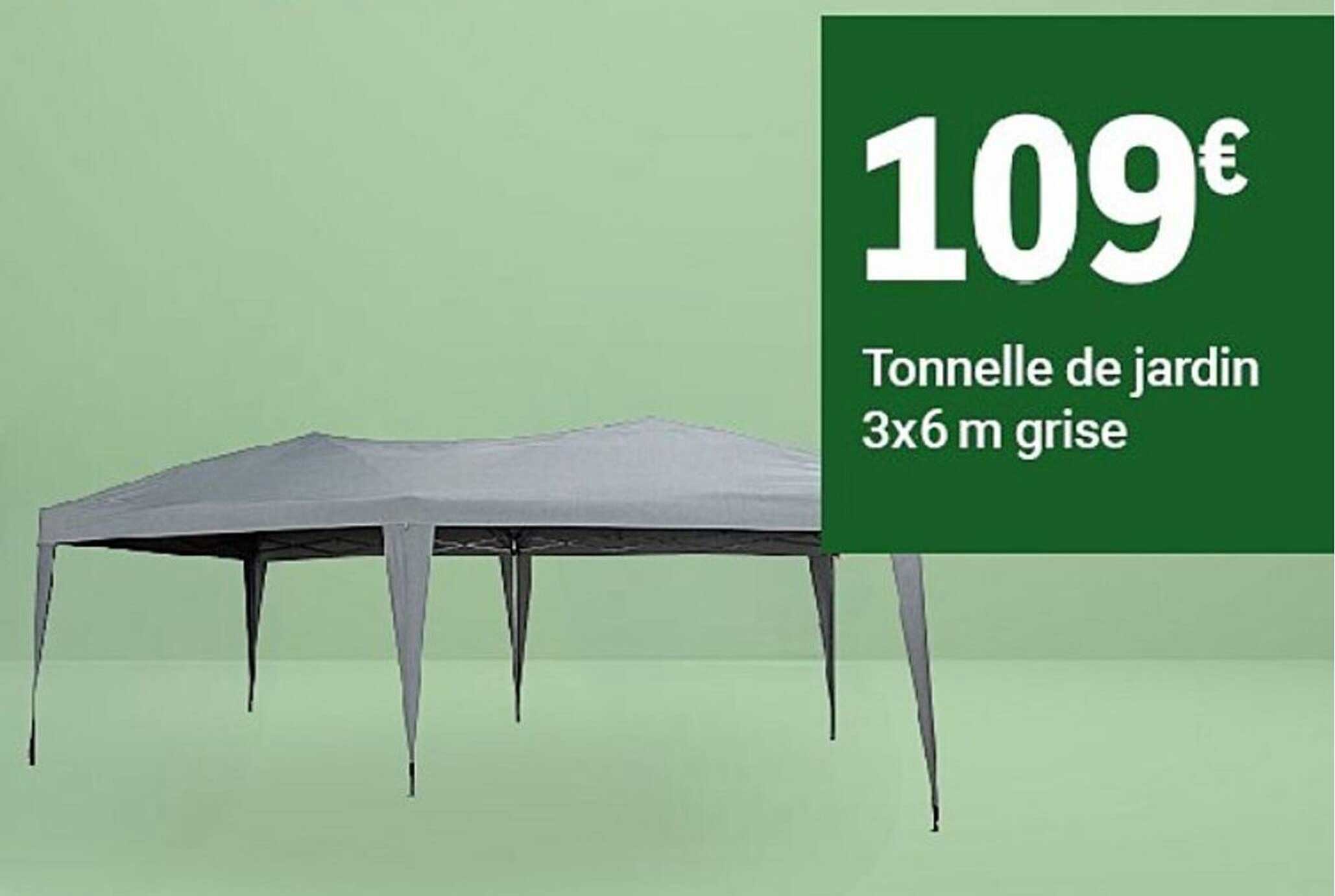 Tonnelle de jardin 3x6 m grise