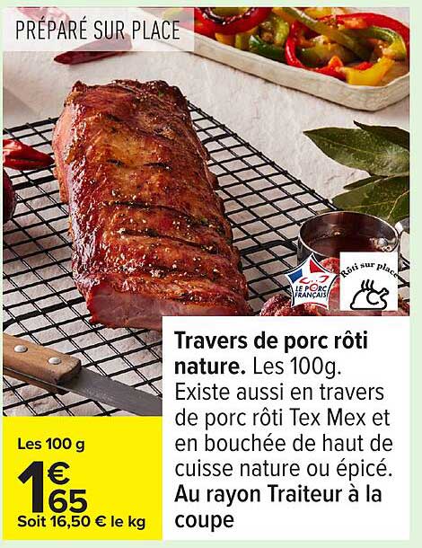 Travers de porc rôti nature