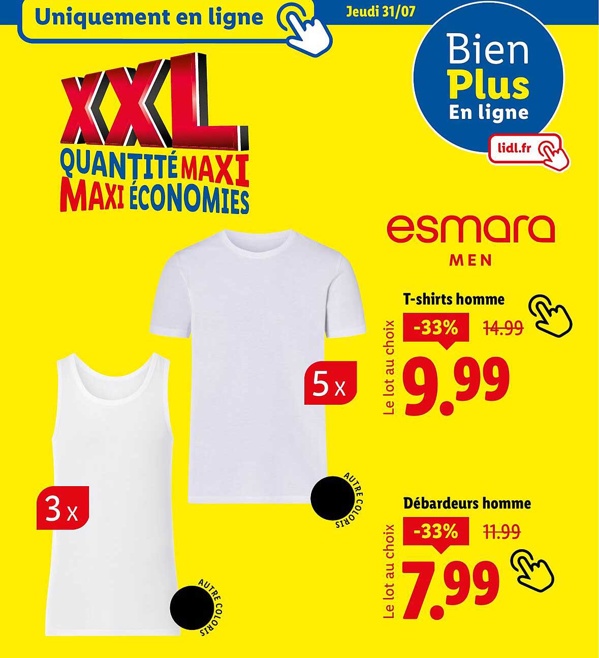 Vente XXL sur les T-shirts et Débardeurs Esmara