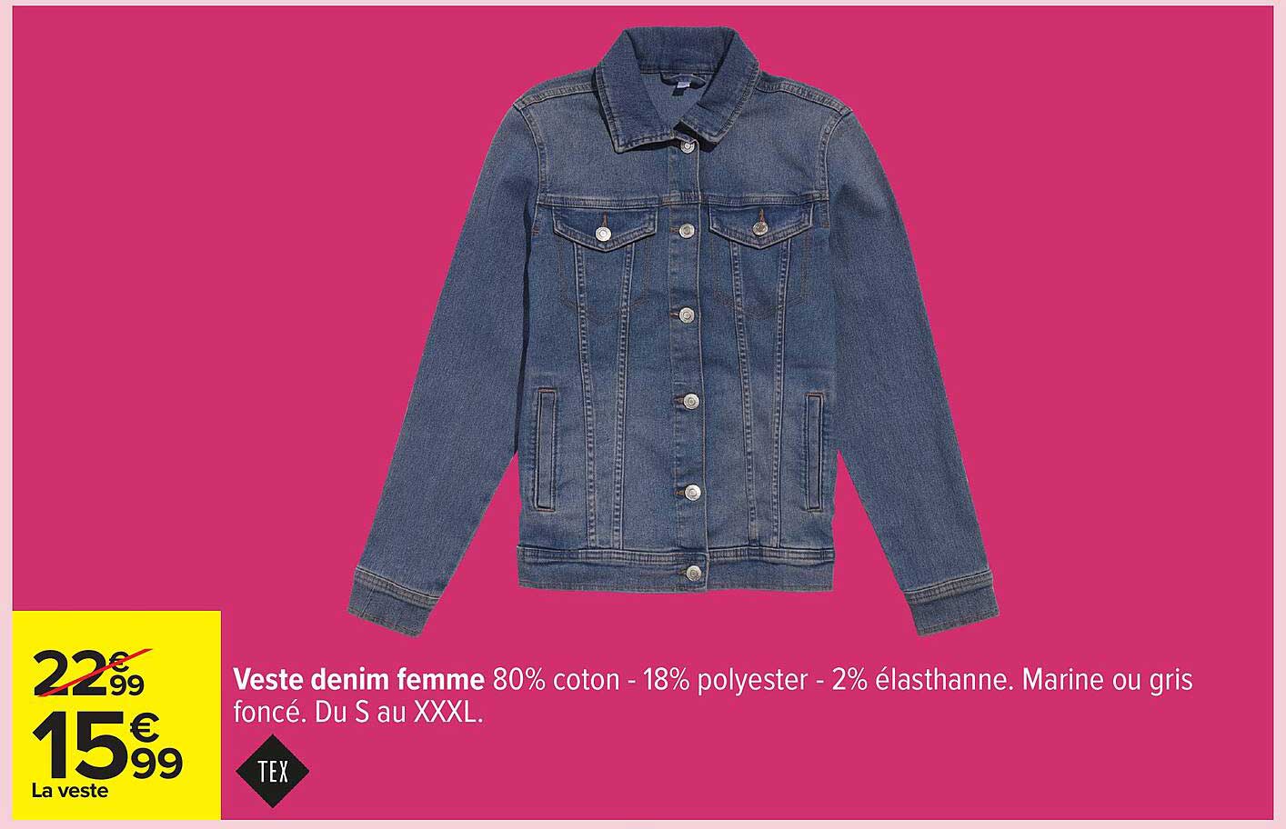 Veste denim femme