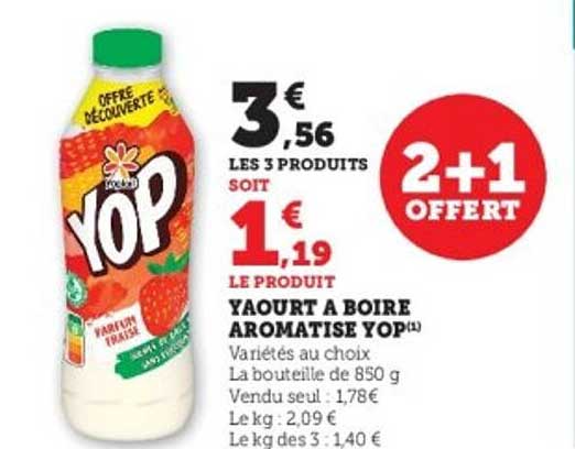 YAOURT A BOIRE AROMATISE YOP