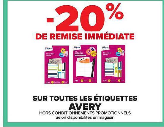 -20% DE REMISE IMMÉDIATE