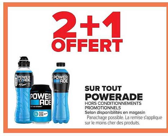 2+1 OFFERT SUR TOUT POWERADE