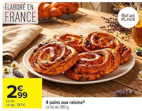 4 pains aux raisins