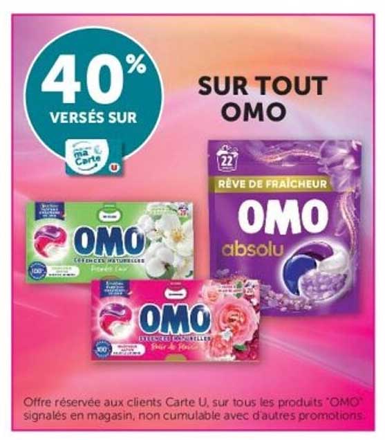 40% versés sur sur tout OMO