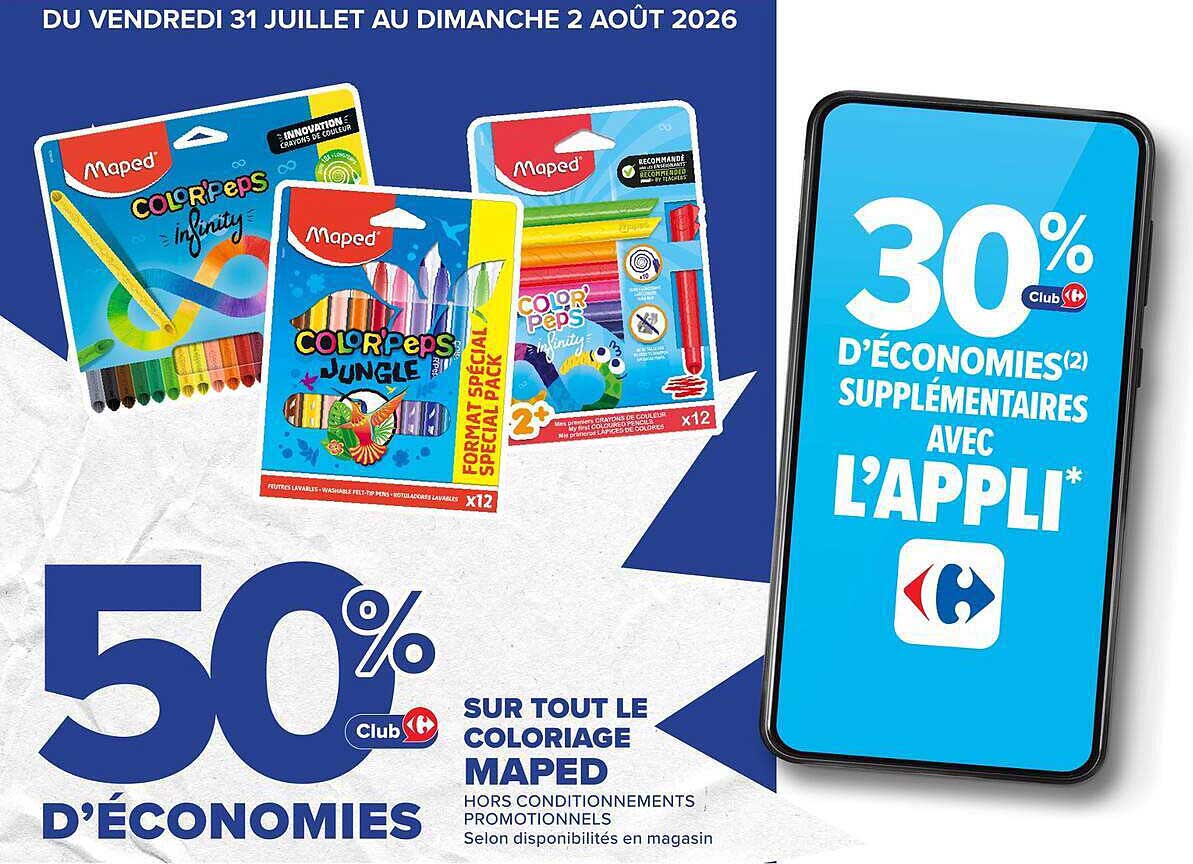 50% d'économies Club sur tout le coloriage Maped