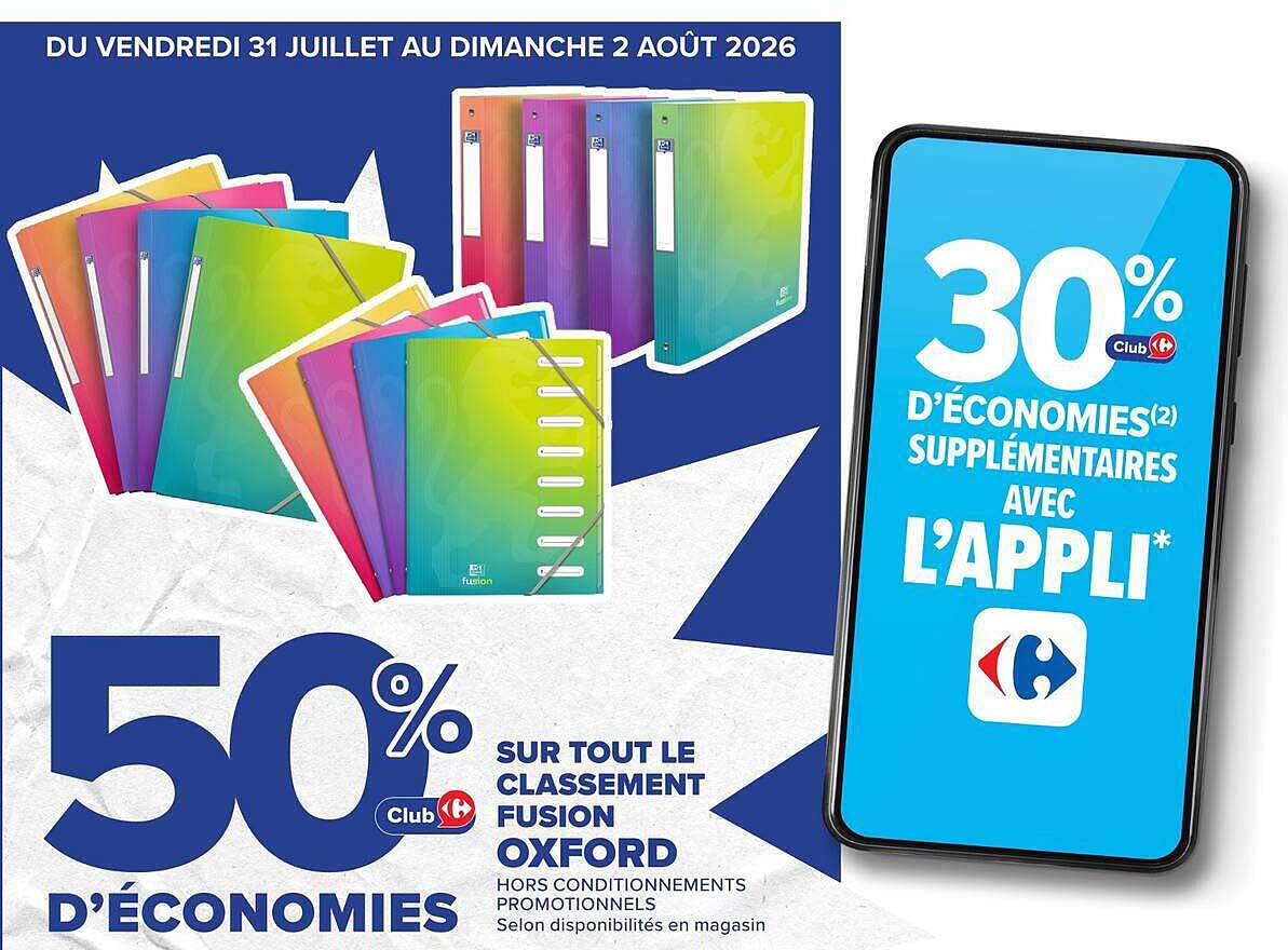 50% d'économies sur tout le classement Fusion Oxford