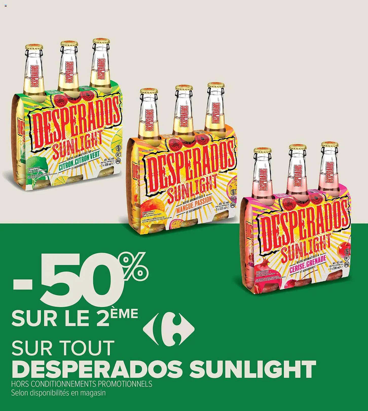 -50% SUR LE 2ÈME SUR TOUT DESPERADOS SUNLIGHT