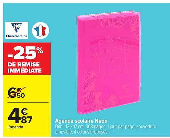 Agenda scolaire Neon