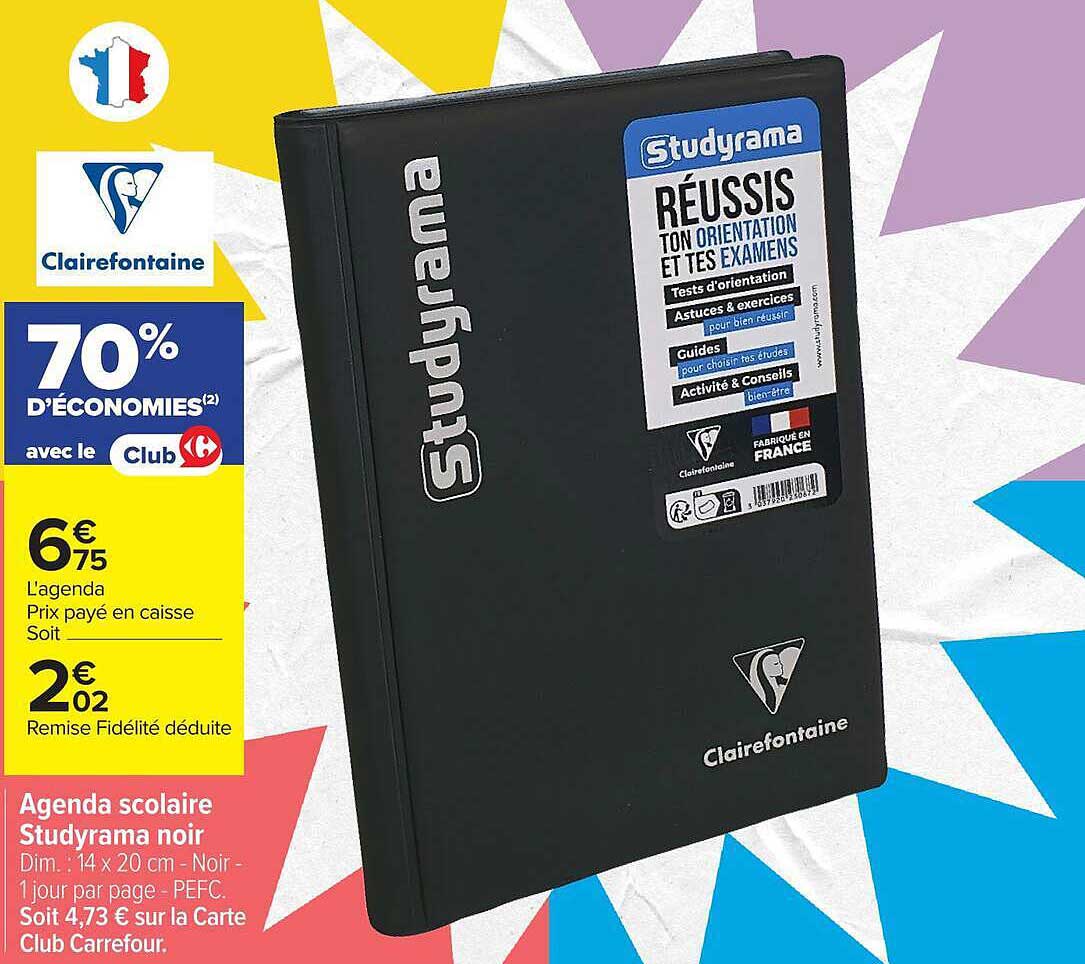 Agenda scolaire Studyrama noir