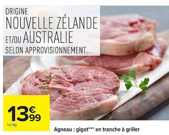 Agneau : gigot*** en tranche à griller