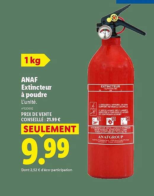 ANAF Extincteur à poudre L’unité.