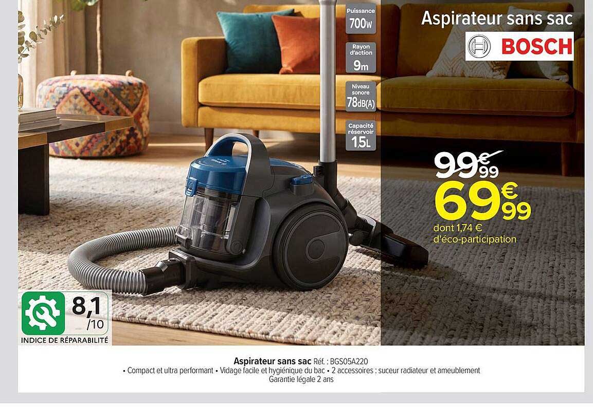 Aspirateur sans sac BOSCH