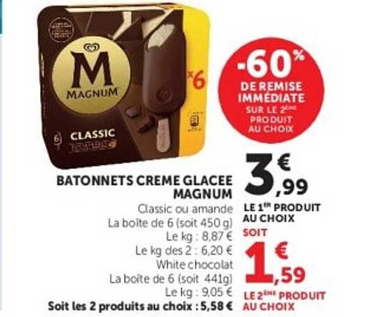 BATONNETS CREME GLACEE MAGNUM