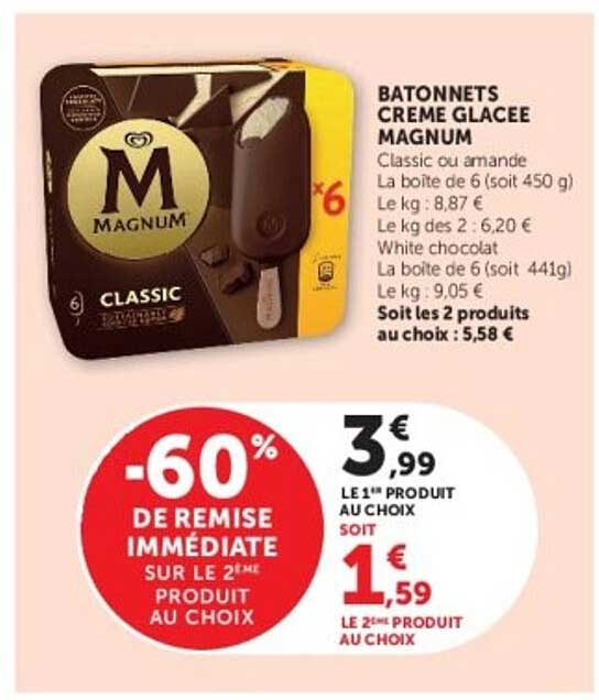 BATONNETS CREME GLACEE MAGNUM