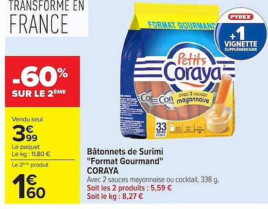 Bâtonnets de Surimi "Format Gourmand" CORAYA