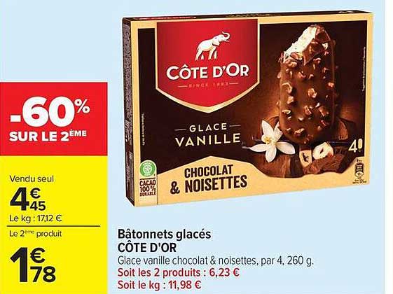 Bâtonnets glacés CÔTE D'OR