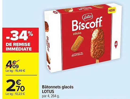 Bâtonnets glacés LOTUS