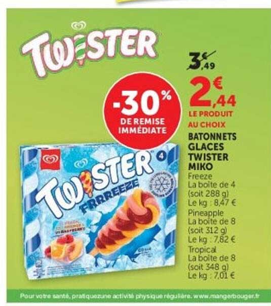 BATONNETS GLACES TWISTER MIKO