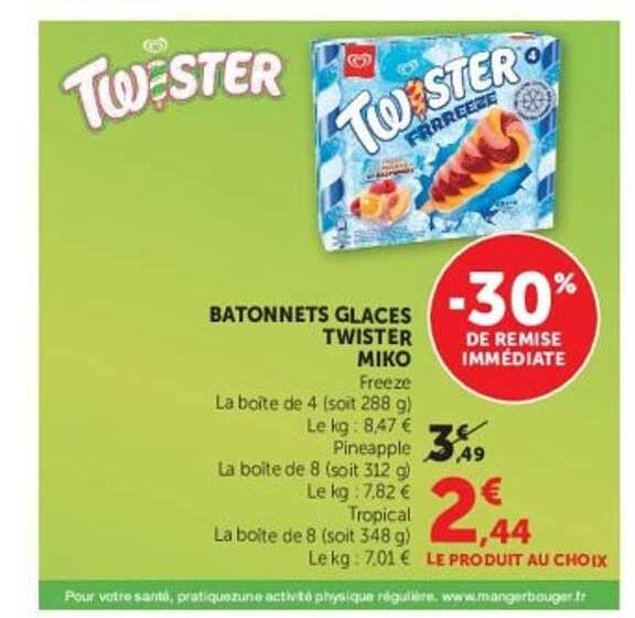 BATONNETS GLACES TWISTER MIKO