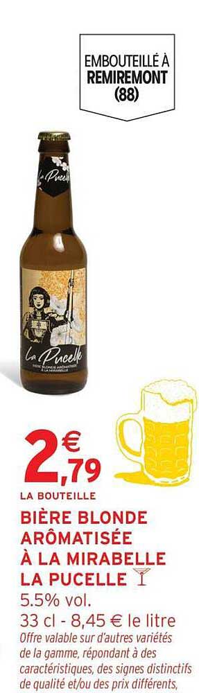 BIÈRE BLONDE ARÔMATISÉE À LA MIRABELLE LA PUCELLE