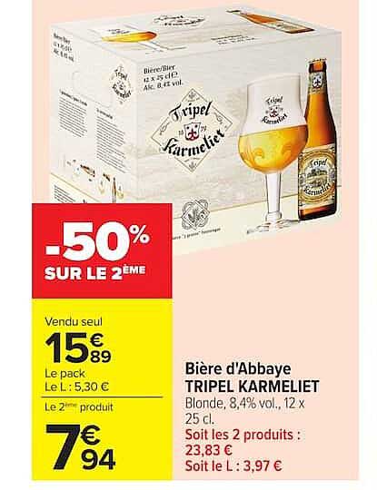 Bière d'Abbaye TRIPEL KARMELIET