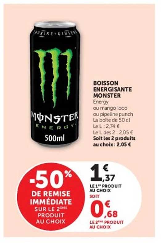 BOISSON ENERGISANTE MONSTER
