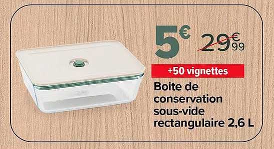 Boite de conservation sous-vide rectangulaire 2,6 L