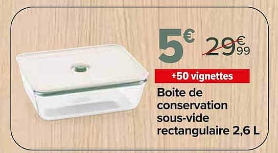 Boite de conservation sous-vide rectangulaire 2,6 L