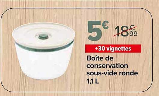 Boîte de conservation sous-vide ronde 1,1 L