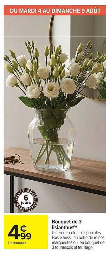 Bouquet de 3 lisianthus(h)