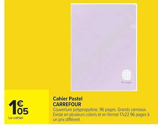 Cahier Pastel CARREFOUR