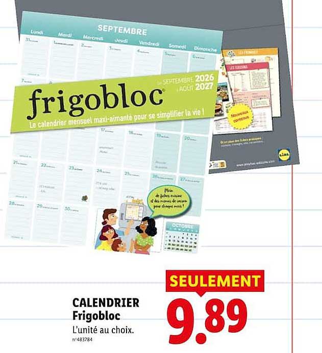 CALENDRIER Frigobloc