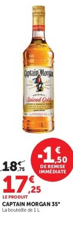 CAPTAIN MORGAN 35° La bouteille de 1 L