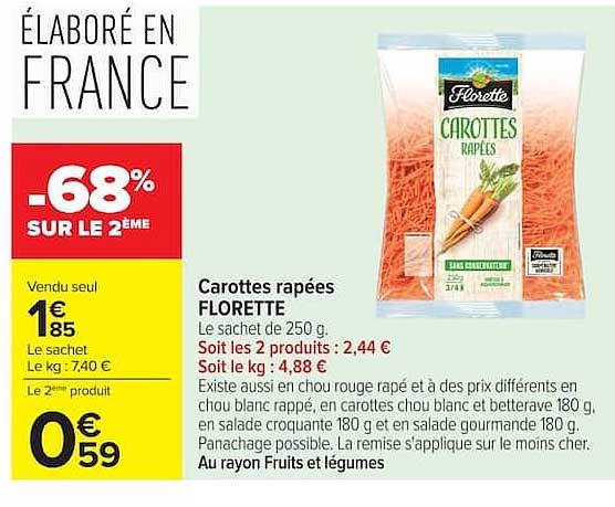 Carottes râpées FLORETTE
