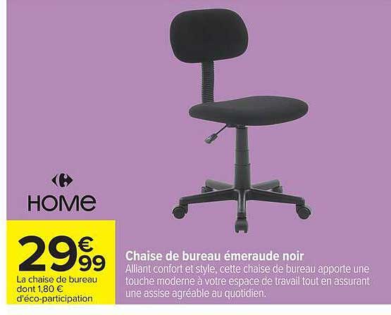 Chaise de bureau émeraude noir