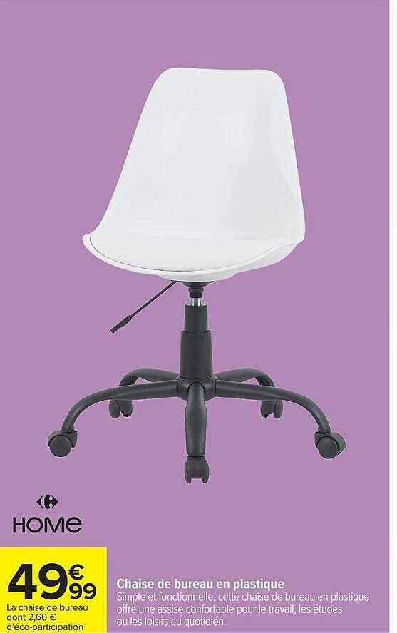 Chaise de bureau en plastique