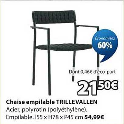 Chaise empilable TRILLEVALLEN