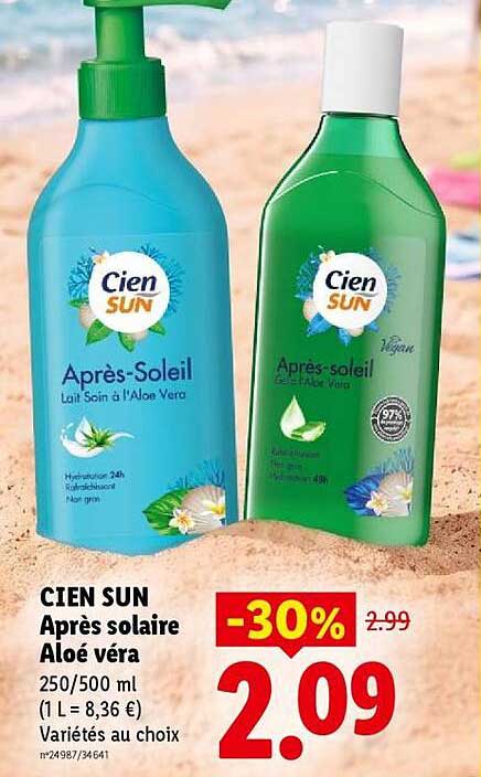 CIEN SUN Après solaire Aloé véra 250/500 ml (1 L = 8,36 €) Variétés au choix