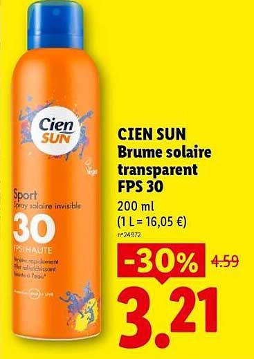 CIEN SUN Brume solaire transparent FPS 30 200 ml