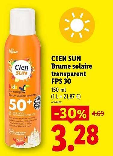 CIEN SUN Brume solaire transparent FPS 30