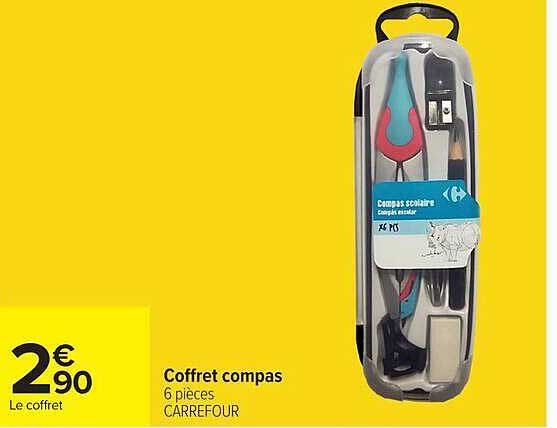 Coffret compas 6 pièces CARREFOUR
