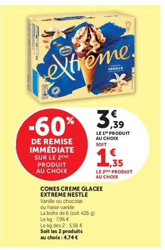 CONES CREME GLACEE EXTREME NESTLE
